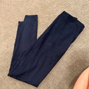 S LYSEE Deep Blue Faux Suede Leggings